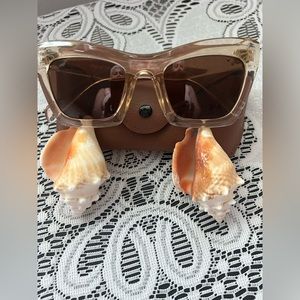 Hand made Sunglasses . Cat style.Amber color. Very pretty .